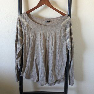 Cruel Long Sleeve Top With Aztec size Large